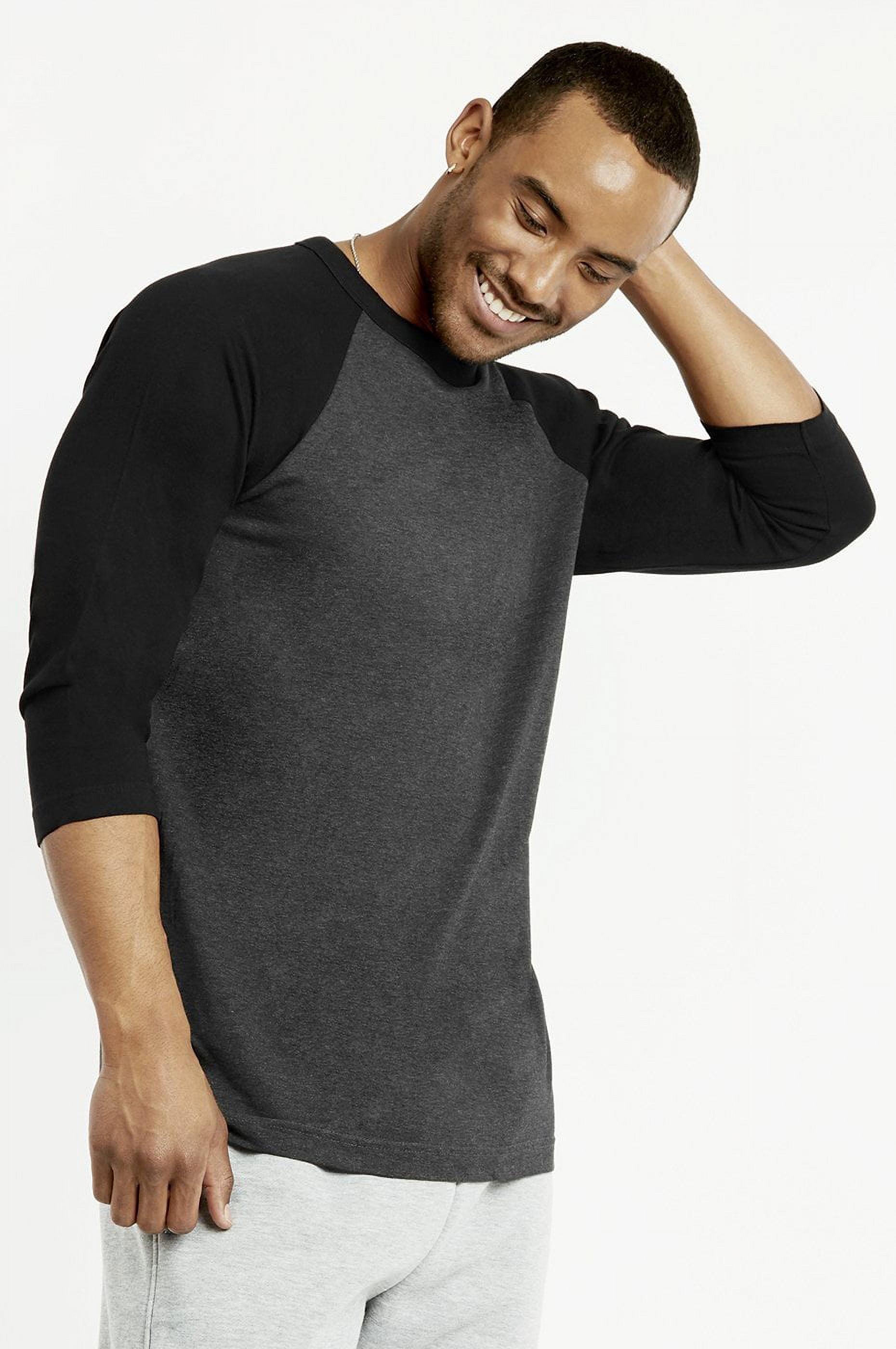 Top Pro Men's 3/4 Sleeve Crew Neck Raglan Jersey Baseball Tee Shirts (Single and Multi Packs Available)