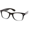 thumbnail image 2 of sunglassLA Unisex Classic Thick Square Clear Lens Horn Rimmed Eyeglasses 50mm (Black-Fade / Clear) - 50mm, 2 of 4