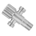 thumbnail image 3 of Angle Stop Valve G1/2" Stainless Steel Water Angle Valve 1 Inlet 2 Outlet for Kitchen, Bathroom Faucet, 3 of 8