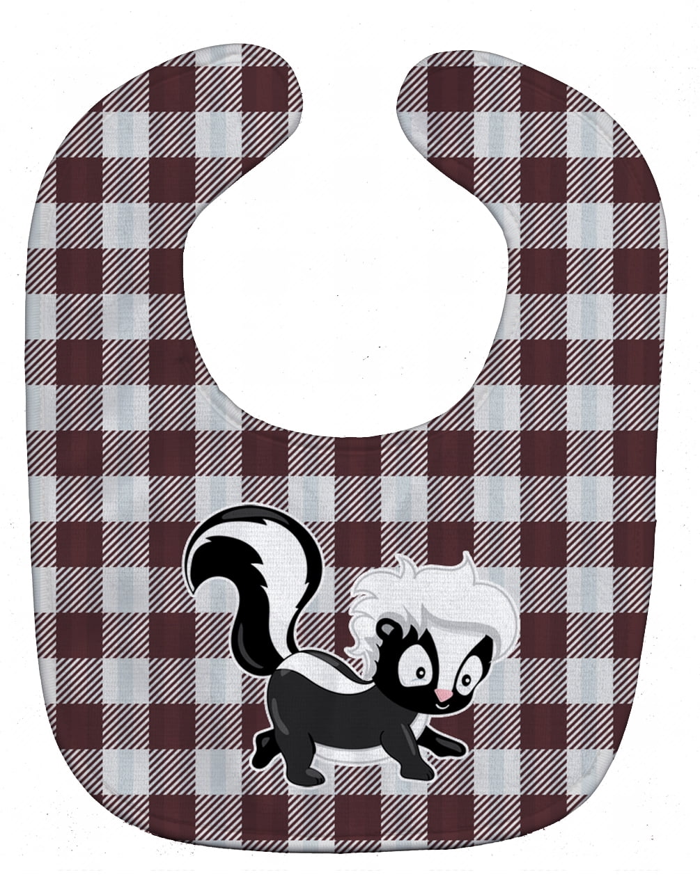 Caroline's Treasures Baby Bib, Skunk, Black and White Plaid