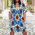 thumbnail image 2 of Stained Glass Floral Pattern Design Loose Pocket Dress Dresses Summer Summer Dresses for Women, 2 of 9
