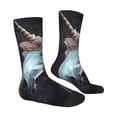 thumbnail image 4 of Yiaed Flower Crown White Horse Print Great elasticity Crew Socks Sports socks for Men and Women, 4 of 5
