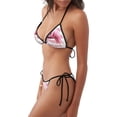 thumbnail image 4 of Ratiio Flamingo Pattern Women's Two Piece Bikini Swimsuit - Adjustable Tie Bikini Set Sexy & Comfortable Beach Swimwear, 4 of 7