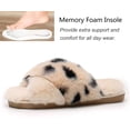 thumbnail image 3 of Fuzzy Slippers for Women - Fluffy Crossover Faux Fur House Slipper Open Toe Memory Foam Slippers, 3 of 7