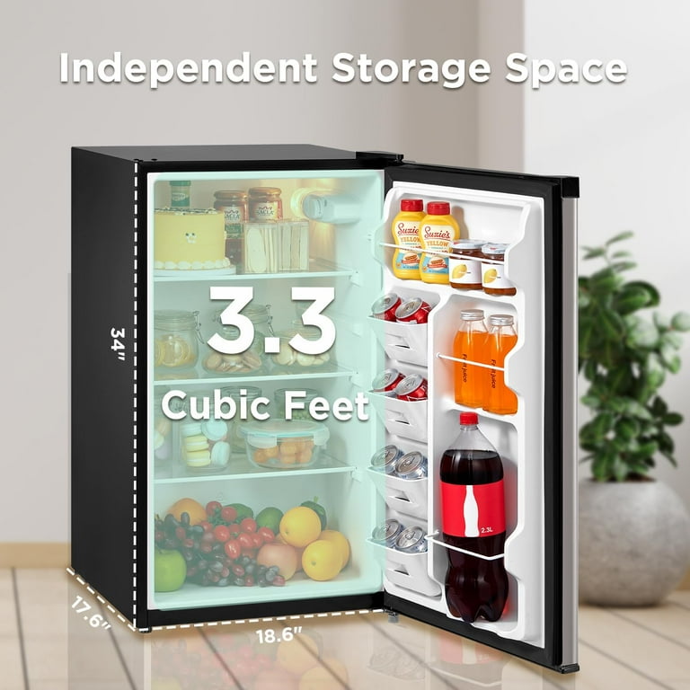Midea 3.3 Cu. Ft. Compact Mini Refrigerator, Silver, New - Walmart.com