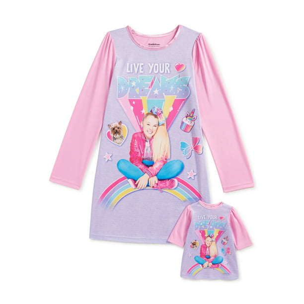 Jojo Siwa Girls Dollie & Me Pajama Nightgown, Sizes 4-12 - Walmart.com