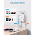 thumbnail image 4 of Cable Power Strip HANYCONY con protector contra sobretensiones de 10 pies con 4 puertos USB, 4 of 7