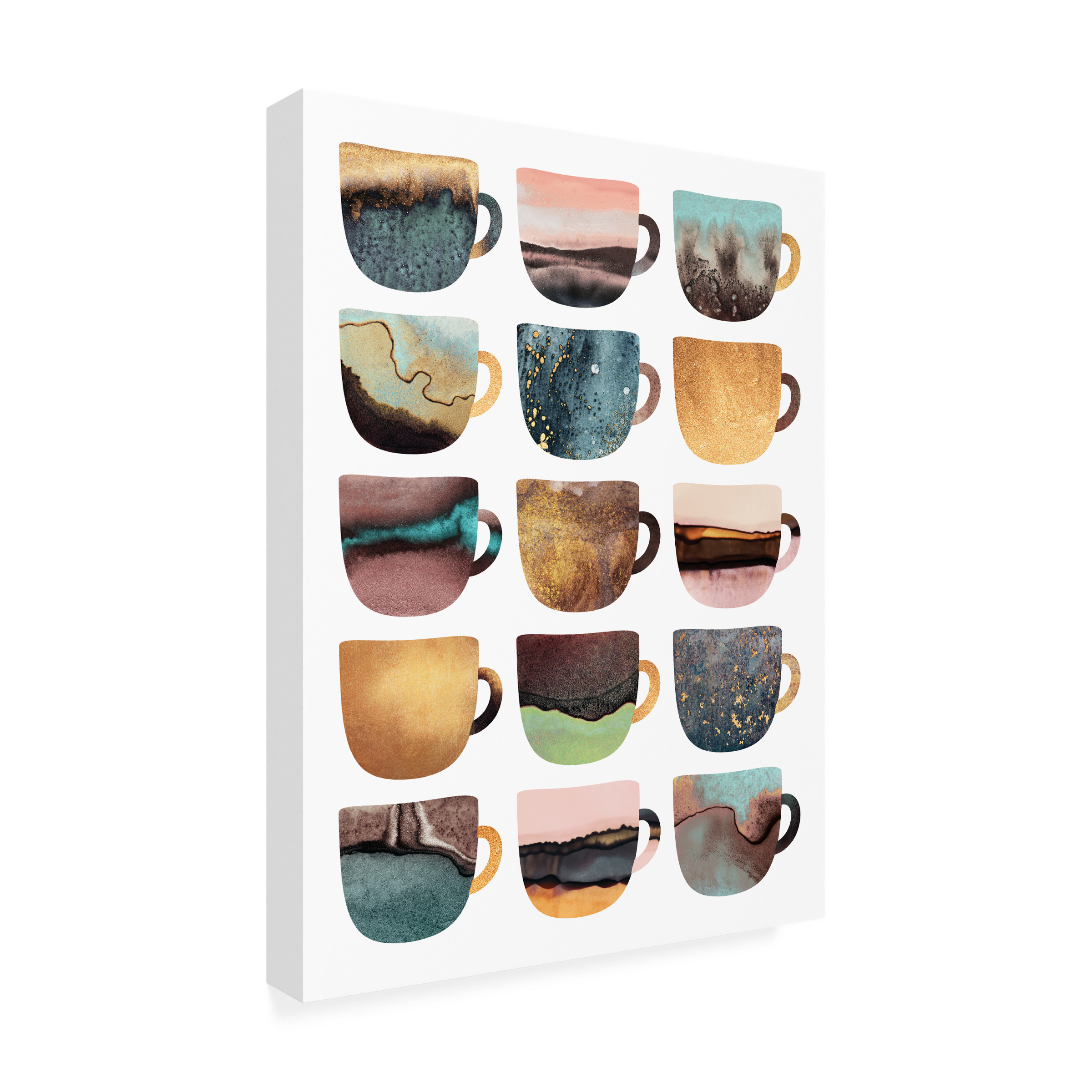 Trademark Fine Art Elisabeth Fredriksson  Earthy Coffee Cups Canvas Wall Art