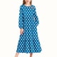 thumbnail image 1 of Vestido infantil de poliéster con estampado de lunares, manga larga, cuello redondo, bolsillos laterales y falda larga., 1 of 6