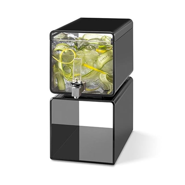 Rosseto LD188 2 gal Acrylic Beverage Dispenser Lucid Cuboid, Black