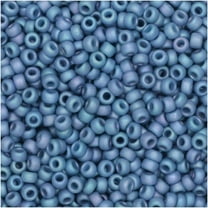 Miyuki Round Seed Beads, 11/0 Size, 8.5 Gram, Fancy Frosted Pale Blue Lilac