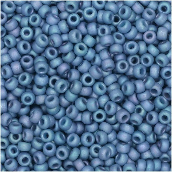 Miyuki Round Seed Beads, 11/0 Size, 8.5 Gram, Fancy Frosted Pale Blue Lilac