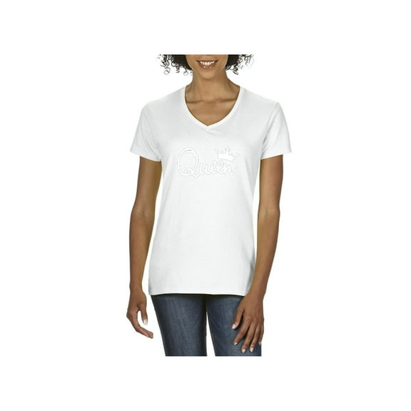 IWPF - Women's T-Shirt V-Neck Short Sleeve - Queen Crown