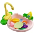 thumbnail image 1 of Vogacara Tiempo de juego divertido con fregadero de cocina, juguetes para niños, juego de rol de simulación, juguete para lavavajillas Juguetes Educativos rosa, 1 of 6