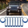 thumbnail image 2 of Liwarace Glossy Blue Front Center Mesh Grille Grill Cover For Jeep Wrangler JL 2018-2022, 2 of 9