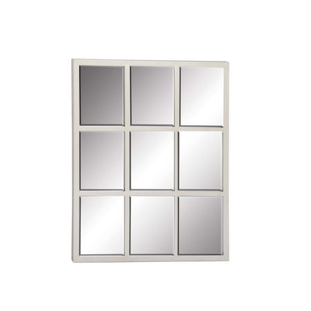 Decmode Contemporary 34 x 27 inch iron silver rectangular wall mirror,