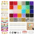 thumbnail image 1 of Kit de fabricación de pulseras Sistenia con cuentas de vidrio de 6 mm, 1400 unidades, 24 colores, 1 of 7