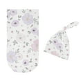thumbnail image 2 of Watercolor Floral Lavender Purple and Grey Cocoon and Beanie Hat Sleep Sack Set by Sweet Jojo Designs, 2 of 6