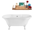 thumbnail image 1 of 68" Streamline N101WH-CH Soaking Clawfoot Tub and Tray With External Drain, 1 of 10