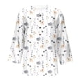 thumbnail image 4 of Patlollav Womens Tops Three Quarter Sleeve Retro V Neck Easter Print Loose Blouse, 4 of 6