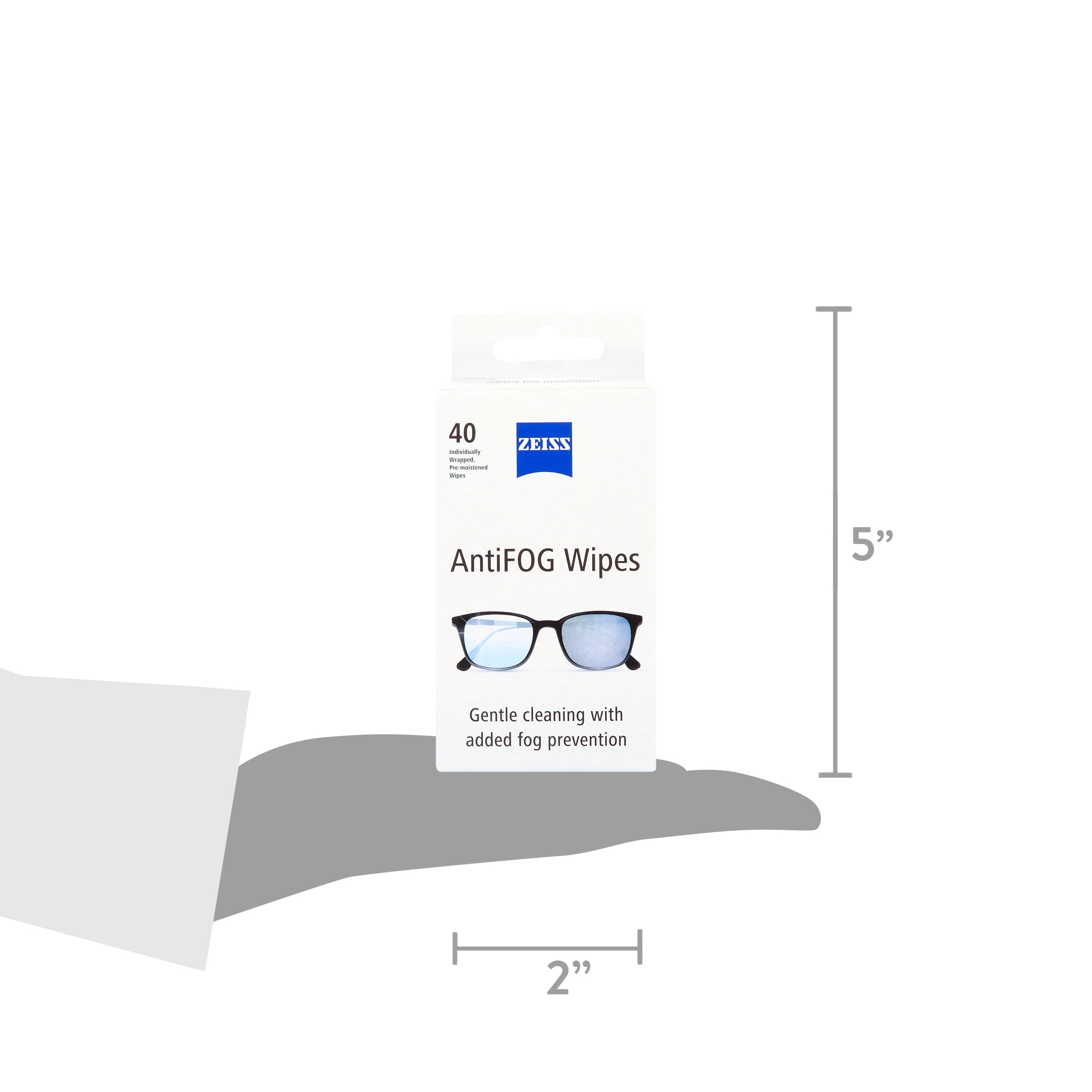 ZEISS Gentle and Thorough Cleaning Anti Fog Lens Cleaning Wipes for Eyeglass, 40 Count