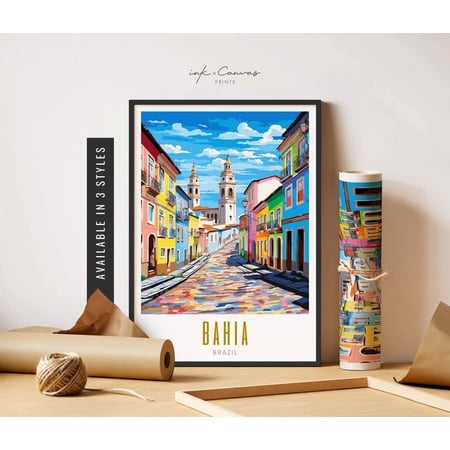 Bahia Brazil Poster Bahia Poster Brazilian Wall Art Bahia Poster Brazil Travel Poster Bahia Wall Art Poster Travel Art Art Home Decor, 12x18 UNFRAMED