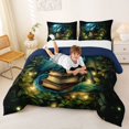 thumbnail image 3 of Feelyou Forest Book Blue Dragon Full Size Comforter Sets for Boys Girls Kids, Magical Animal Bedding Sets, Teal, Blue Reversible, 3pcs, 3 of 6
