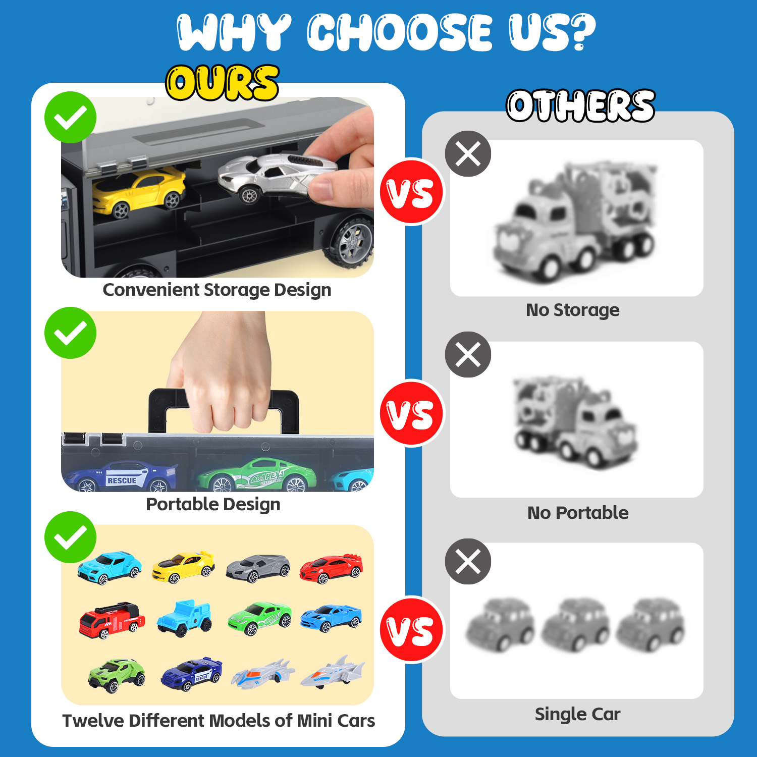 WonderStone Carrier Truck With 12 Race Cars photo 4