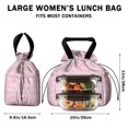thumbnail image 5 of Pioneer Flower Floral Print Pattern Drawstring Lunch Bag Women - Drawstring Lunch Bag Insulated for Work Office - Stain-Resistant Large Lunchbags for Women with Multi-Pockets, 5 of 6