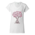 thumbnail image 2 of Wild Bobby Breast Cancer Awareness Pink Tree Words of Encouragement Breast Cancer Awareness Women Standard V-Neck Tee, White, Small, 2 of 6