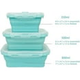 thumbnail image 2 of Silicone Collapsible Food Storage Containers-Prep/Storage Bowls with Lids - Set of 3 Square Silicone Lunch Containers - Microwave, Dishwasher and Freezer Safe (blue), 2 of 7