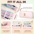 thumbnail image 6 of Nicpro 47Pcs Aesthetic Supplies in Big Capacity Pen Case, Cute Pastel Mechanical Pencils 0.5, 0.7, 0.9 & 2mm Lead Holder with 25 Tube Lead Refills 4B 2B HB 2H Color, Erasers, 6 of 7