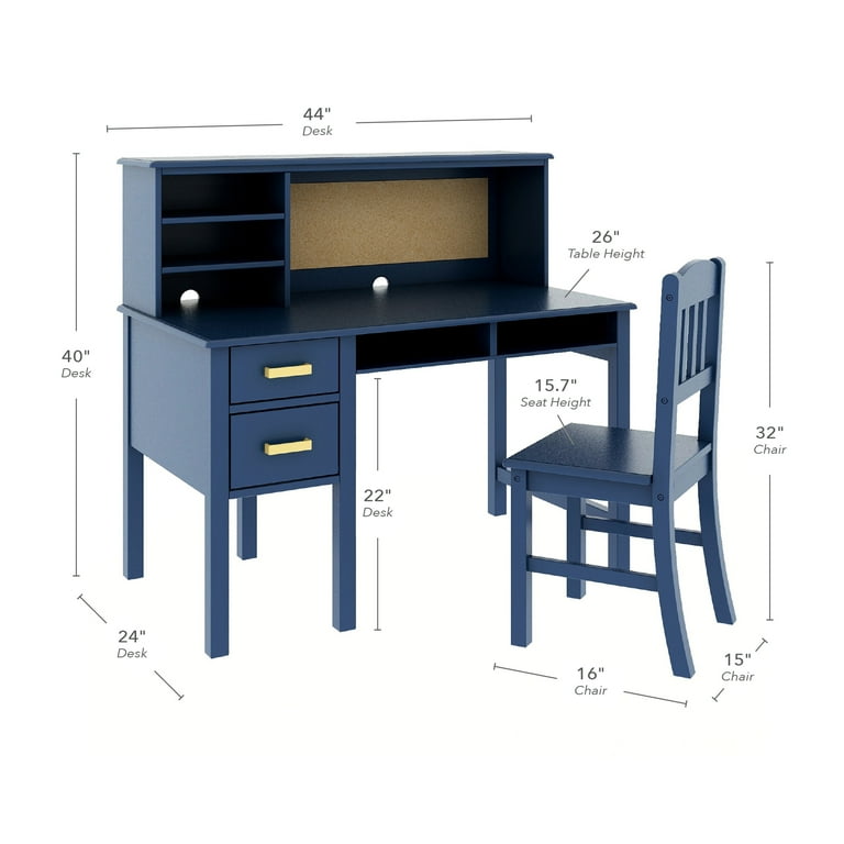 Guidecraft Taiga Desk and Hutch Navy