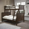 thumbnail image 2 of Linon Tilda Twin over Full Bunk Bed with Top Guard Rails in Walnut Wood, 2 of 8