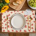 thumbnail image 4 of Maple Leaf Placemats Set of 12, Retro Fall Red Orange Beige Autumn Leaves Placemats for Dining Table, Place Mats for Kitchen Tabletop, Waterproof Wipeable Dining Table Mats Set, 4 of 9