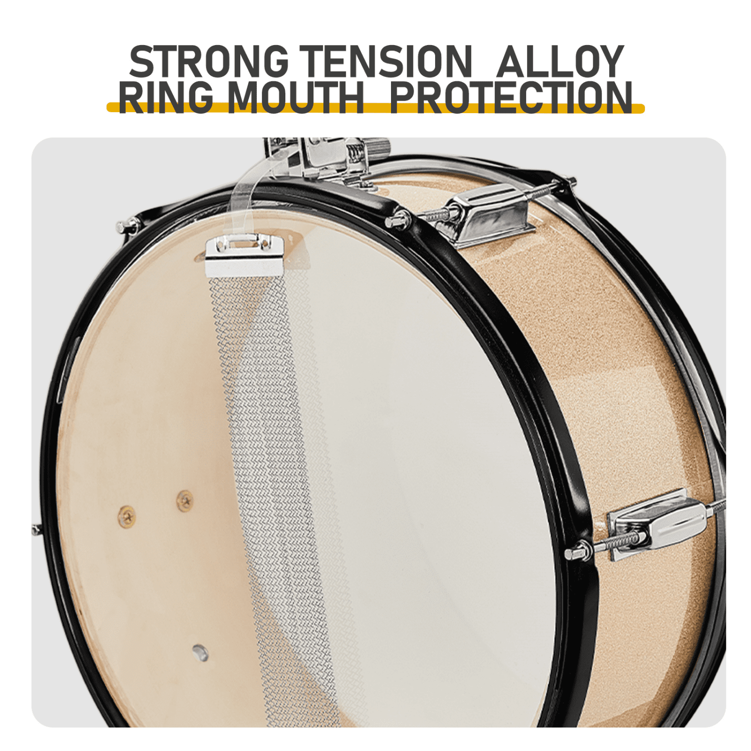 Hassch 5 Piece Beginners Full Size Drum Set, Starter Drum Kit with Stool, Champagne