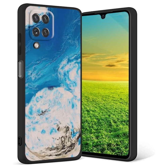 Blue-Marble-81 Phone Case, Degined for Samsung Galaxy A12 Case Men Women, Flexible Silicone Shockproof Case for Samsung Galaxy A12