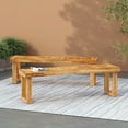 thumbnail image 5 of LiviNest NESTOR Acacia Wood Bench Set of 2 60 inch Outdoor Patio Dining Bench Natural Hardwood with 600 lbs Capacity Slat Design, 5 of 6