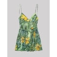 thumbnail image 5 of Women'S Print Mini Dress -Backless Slip Dress with Draped Detail, Party Short Dresses Green S, 5 of 6