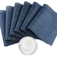 thumbnail image 6 of Vinyl Placemats Set of 12 Washable Durable Kitchen Placemats Easy to Clean Plastic Placemats for Dining Table (Midnight Blue), 6 of 6