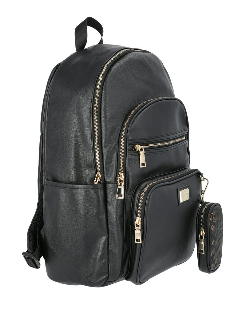 Madden Girl $78 All Black Leather Structured Multi Pocket Backpack 90s Y2K Vibes Amazon.com | Madden Girl While Backpack, Black | Casual Daypacks main image 4