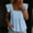 Light Blue, variant on Women's Linen Short Sleeve Casual Top, Spring Summer Fashion Color Neck Tee