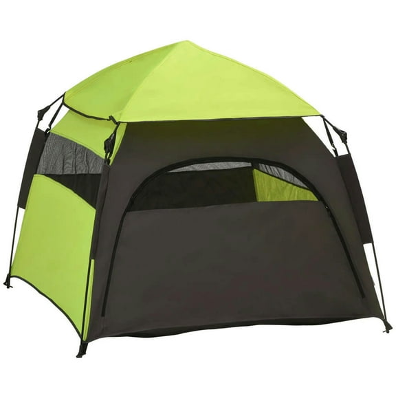 YYAo Pop Up Dog Tent for Extra Large and Large Dogs, Portable Pet Camping Tent with Carrying Bag, Green