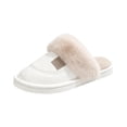 thumbnail image 2 of Willtoo Women Men Fuzzy Faux Suede Slippers Warm Plush Winter Memory Foam House Shoes Non-Slip Sole Indoor Outdoor Bedroom Lounge Slippers, 2 of 4