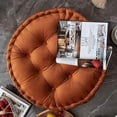 thumbnail image 3 of Nvzi Round Floor Pillow with Handle Solid Thick Chair Cushion Super Soft Comfy Seat Cushion Meditation Cushion for Yoga Living Room Sofa Balcony Outdoor (Orange, Diameter 24"), 3 of 5