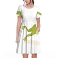 thumbnail image 1 of Disketp Hunting Frog para Vestido de Manga Corta para Mujeres, Vestidos de Verano para Mujeres, Casual y Holgado para la Playa, 1 of 6