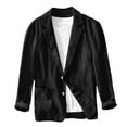 thumbnail image 7 of Men Cotton Linen Tops Button Down Blazer Jackets Plus Size Coat Solid Long Sleeve Suit Jacket Spring Classic Overcoat Lapel Top with Pockets 2026 New Fashion Outfits Going Out Clothes, 7 of 7