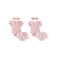 thumbnail image 2 of AceBaby Infant Baby Girl Summer Plaid Outfit Set for 0-18M,95% Cotton, 2 of 9