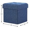thumbnail image 4 of Ornavo Home Foldable Tufted Linen Storage Ottoman Square Cube Foot Rest Stool/Seat - 15" x 15" x 15", 4 of 4