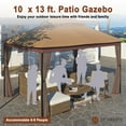 thumbnail image 2 of Mondawe Outdoor Gazebo with Netting,Iron Pole & Polyester Top Gazebo for Patio and Garden,10'x13' with 130 SQ FT of Shade,Khaki, 2 of 7